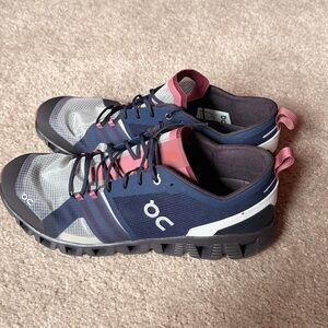 On Running Blue and Pink Sneakers